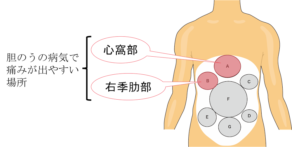 pain location of gallbladder disease