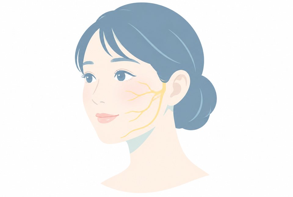 顔面神経の走行のイメージ図