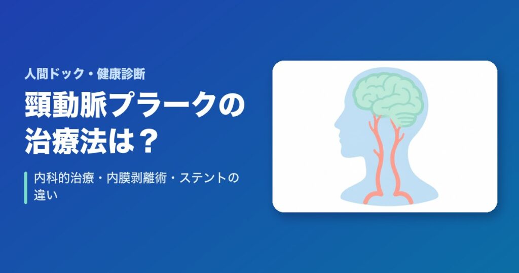 頸動脈プラークの治療法は？内科的治療・内膜剥離術・ステントの違い