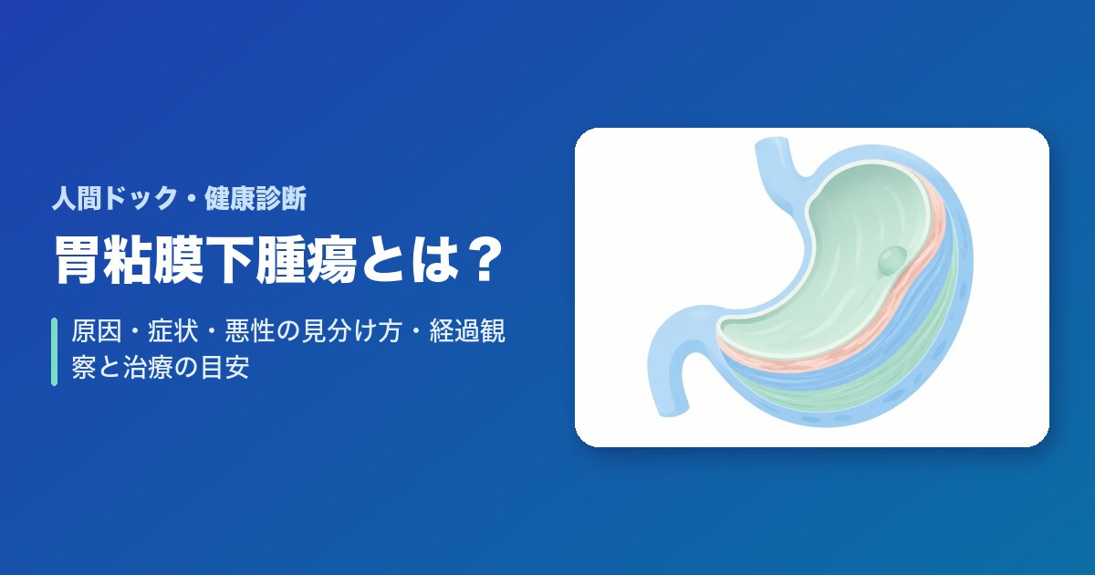 胃粘膜下腫瘍とは？原因・症状・悪性の見分け方・経過観察と治療の目安
