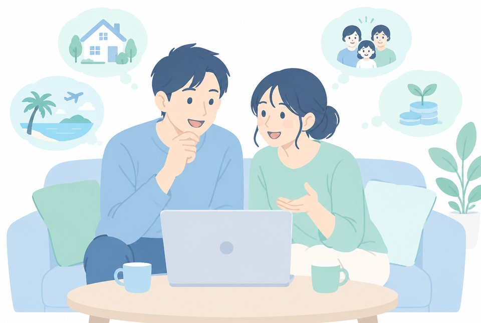 将来について話し合う夫婦