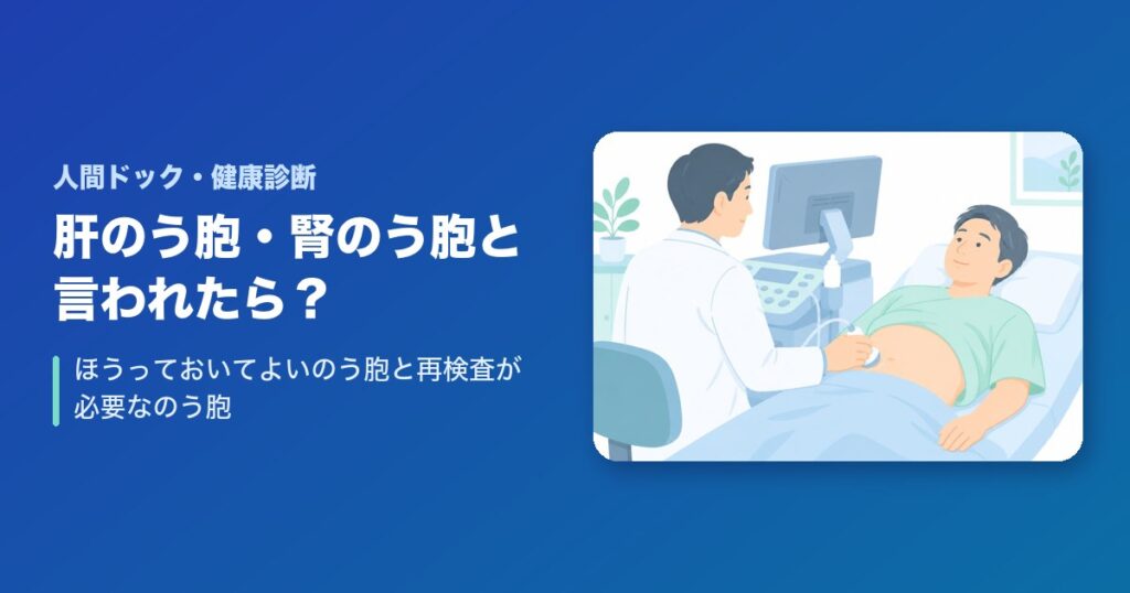 腹部エコーで肝のう胞・腎のう胞と言われたら?ほうっておいていいのう胞と再検査が必要なのう胞