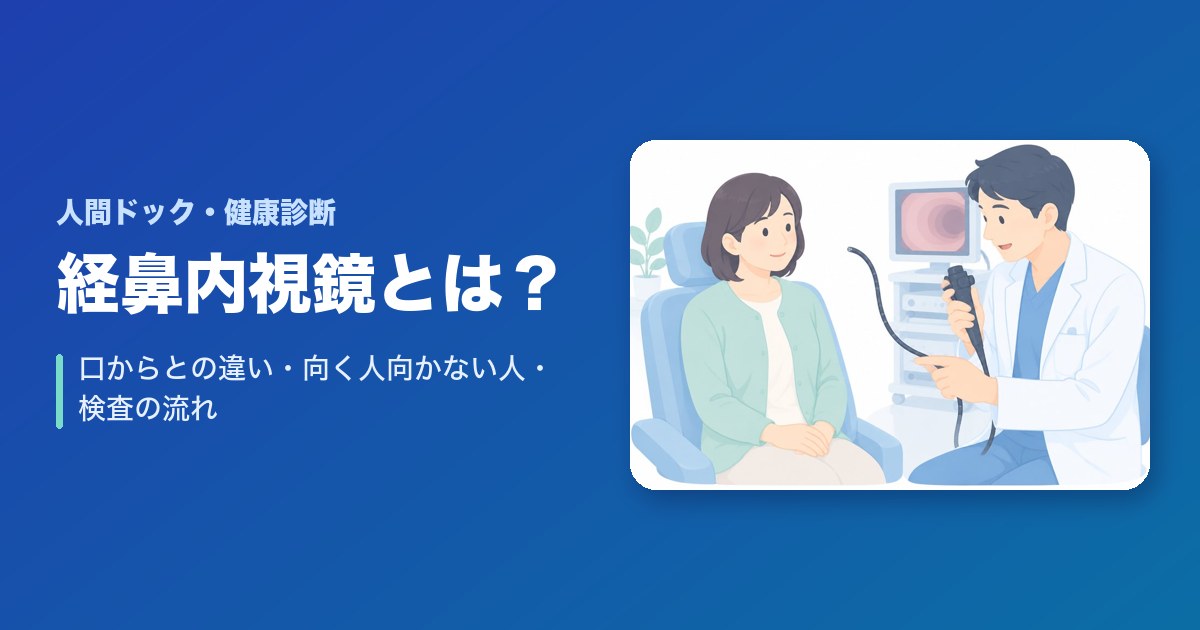 経鼻内視鏡(鼻からの胃カメラ)とは?口からとの違い・向く人向かない人・検査の流れ