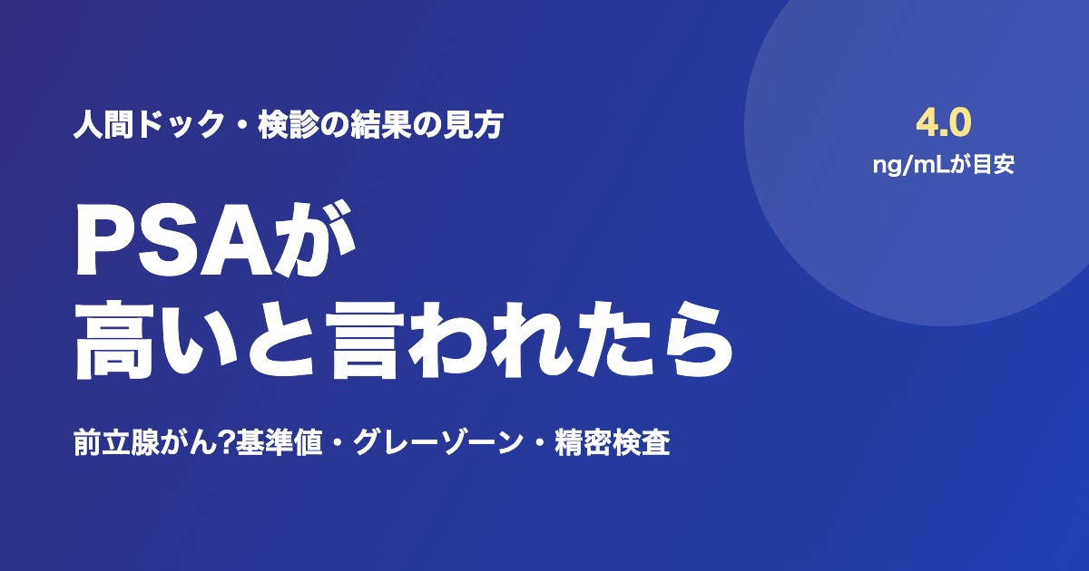 PSAが高いと言われたら